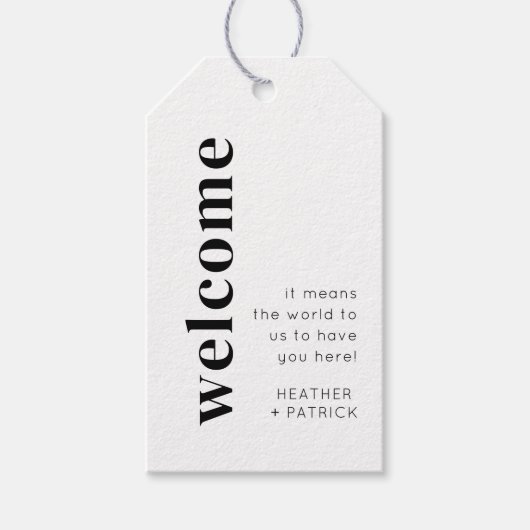 Welkomsttas bruiloft Monogram Gift Label Sjabloon Cadeaulabel (Voorkant)