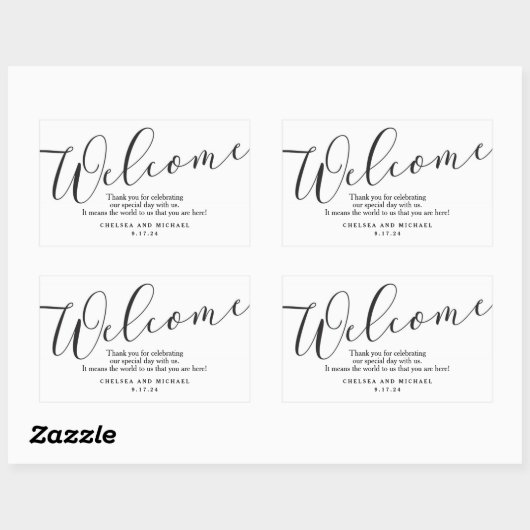 Welkomsttas Sticker voor huwelijksbezoekers (Vel)