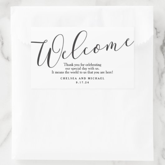 Welkomsttas Sticker voor huwelijksbezoekers (Tas)