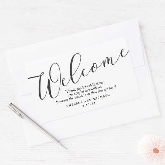 Welkomsttas Sticker voor huwelijksbezoekers (Envelop)