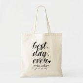 Welkomsttas van de bruiloft "Beste dag ooit", voor Tote Bag (Voorkant)