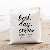 Welkomsttas van de bruiloft "Beste dag ooit", voor Tote Bag