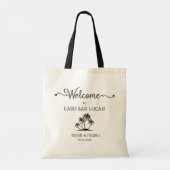 Welkomsttas van LGBTQ Beach Weddenschap Tote Bag (Achterkant)