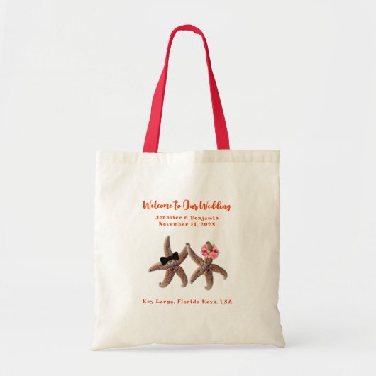 Welkomsttas van Starfish Bride in Groom Wedding Tote Bag (Voorkant)