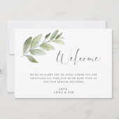 Welkomsttas voor bruiloft Kaart invoegen (Voorkant)