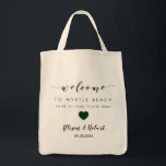 Welkomsttas voor bruiloft met achterste reisroute, tote bag<br><div class="desc">Vul deze mooie tas met je favoriete tassen om gasten welkom te heten op je bruiloft! Je kunt je route aan de achterkant opnemen,  zodat gasten weten waar ze moeten zijn en wanneer.</div>