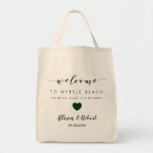 Welkomsttas voor bruiloft met achterste reisroute, tote bag (Voorkant)