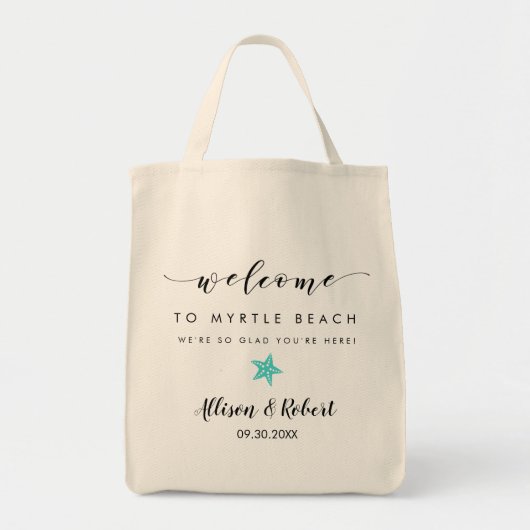 Welkomsttas voor bruiloft met reisweg achter, Star Tote Bag (Voorkant)