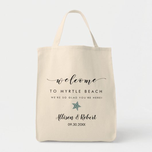 Welkomsttas voor bruiloft met reisweg achter, Star Tote Bag (Voorkant)