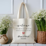 Welkomsttas voor bruiloft voor Hotel Destination,  Tote Bag<br><div class="desc">Vul deze mooie tas met je favoriete tassen om gasten welkom te heten op je bruiloft!</div>