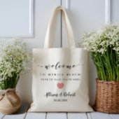 Welkomsttas voor bruiloft voor Hotel Destination, Tote Bag