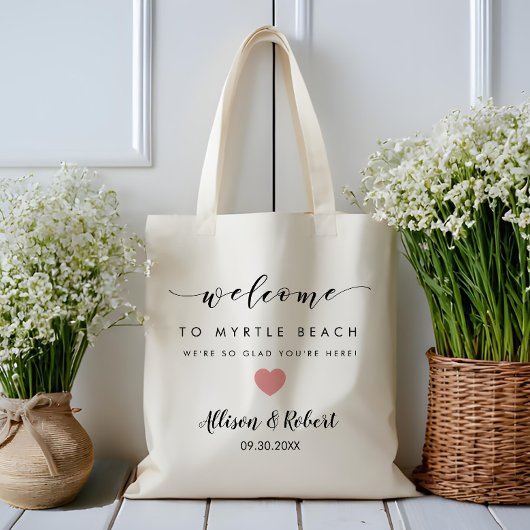 Welkomsttas voor bruiloft voor Hotel Destination, Tote Bag