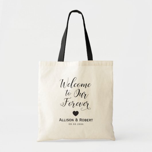 Welkomsttas voor bruiloft, welkom in onze voorgesc tote bag (Voorkant)