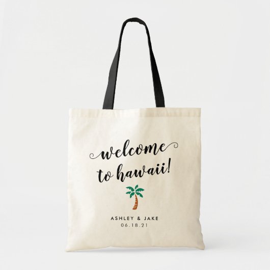 Welkomsttas voor doelbruiloft | Palmboom Tote Bag (Voorkant)