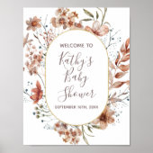 Welkomstteken Autumn Wildbloemen Waterverf Poster (Voorkant)