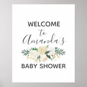 Welkomstteken baby shower Flowers Poster