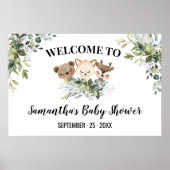 Welkomstteken Baby shower Forest Animals Poster (Voorkant)