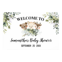 Welkomstteken Baby shower Forest Animals Poster
