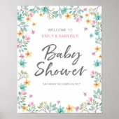 Welkomstteken baby shower poster (Voorkant)