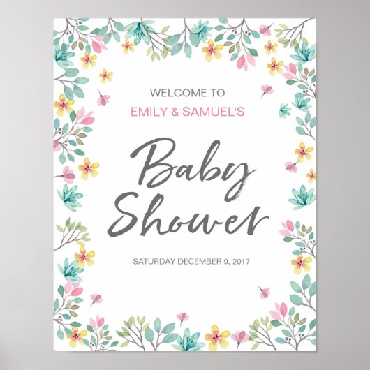 Welkomstteken baby shower poster (Voorkant)