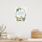 Welkomstteken Baby shower Woodland Poster (Keuken)