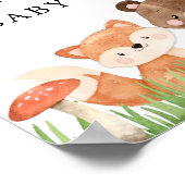 Welkomstteken Baby shower Woodland Poster (Hoek)