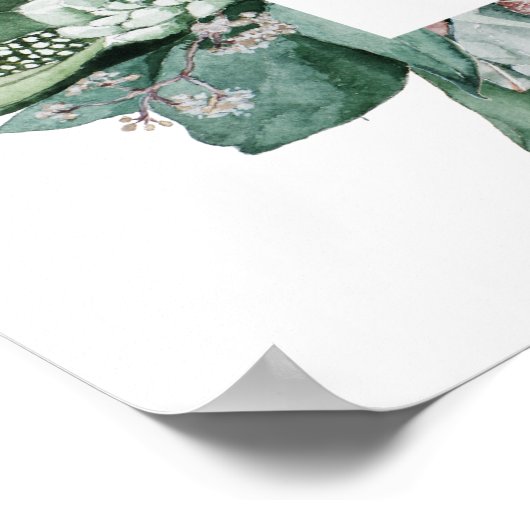 Welkomstteken bij Succulent en Eucalyptus Wedding Poster (Hoek)