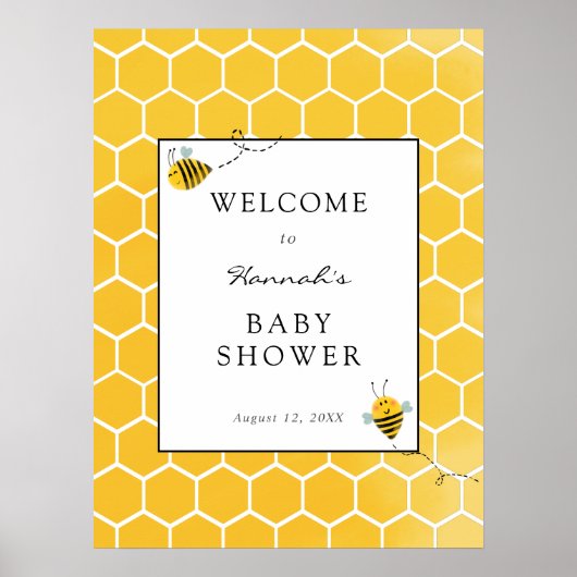 Welkomstteken bije Baby shower Poster (Voorkant)