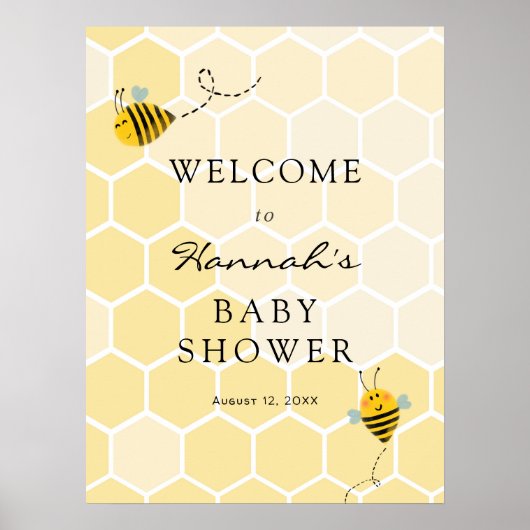 Welkomstteken bije Baby shower Poster (Voorkant)