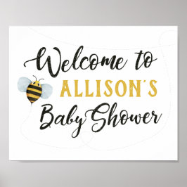 Welkomstteken bije Baby shower Poster