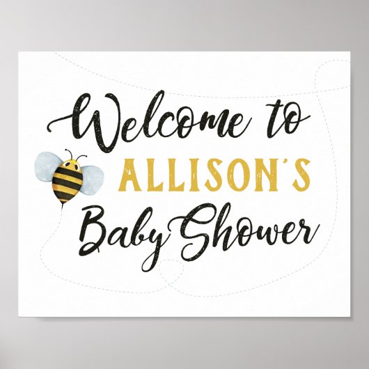 Welkomstteken bije Baby shower Poster (Voorkant)