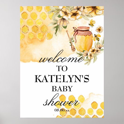 Welkomstteken bije Baby shower Poster (Voorkant)