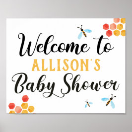 Welkomstteken bije Baby shower Poster
