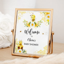 Welkomstteken bijen baby shower poster