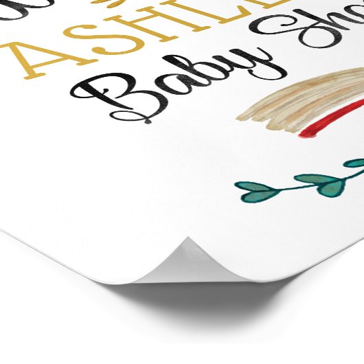 Welkomstteken boeken en Brunch Baby shower Poster (Hoek)