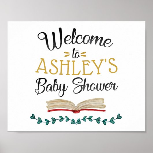 Welkomstteken boeken en Brunch Baby shower Poster (Voorkant)