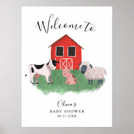Welkomstteken Boerderij thema Baby shower Poster