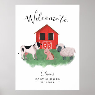 Welkomstteken Boerderij thema Baby shower Poster