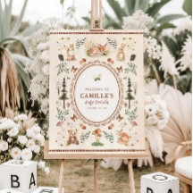 Welkomstteken bos Baby shower bosdieren