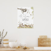 Welkomstteken bos Baby shower bosdieren Poster (Keuken)