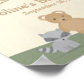 Welkomstteken bos Baby shower bosdieren Poster (Hoek)