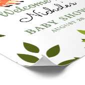 Welkomstteken bos bos Fox Boy Baby shower Poster (Hoek)