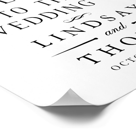   Welkomstteken bruiloft Poster (Hoek)