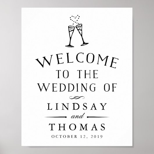   Welkomstteken bruiloft Poster (Voorkant)