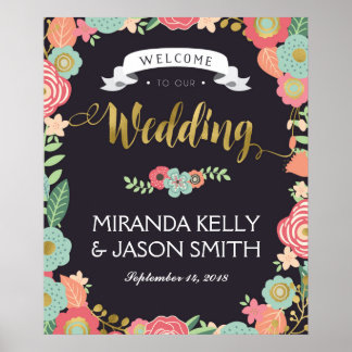 Welkomstteken bruiloft / trouwe bruiloft poster