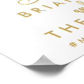 Welkomstteken chic Hand Lettered Gold Wedding Poster (Hoek)