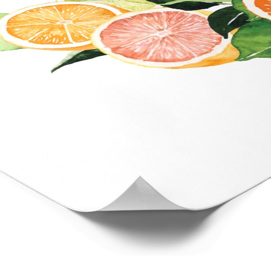 Welkomstteken Citrus Fruit Cutie Vrijgezellenfeest Poster (Hoek)