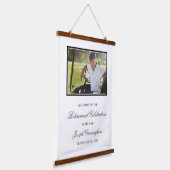 Welkomstteken foto Pensioen feestdag Hangend Wandkleed (Gebogen)