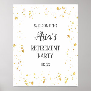 Welkomstteken Gold Celebration Retirement Party Poster