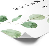 Welkomstteken groene lekkage eucalyptus Weddenscha Poster (Hoek)